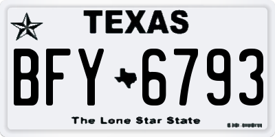 TX license plate BFY6793