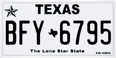 TX license plate BFY6795