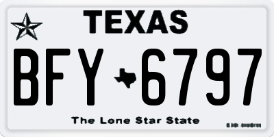TX license plate BFY6797