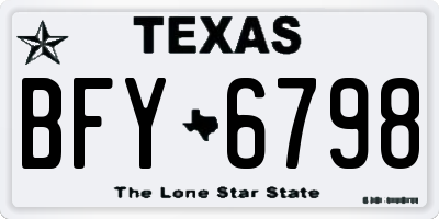 TX license plate BFY6798