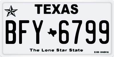 TX license plate BFY6799