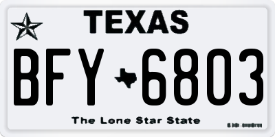 TX license plate BFY6803