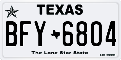 TX license plate BFY6804