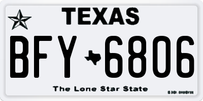 TX license plate BFY6806