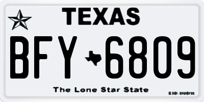 TX license plate BFY6809
