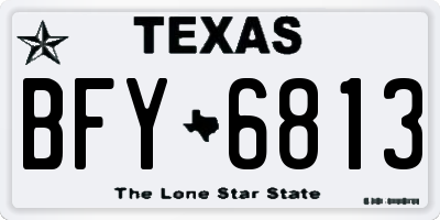 TX license plate BFY6813