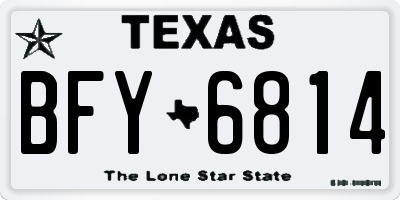 TX license plate BFY6814