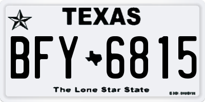 TX license plate BFY6815