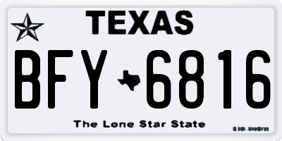 TX license plate BFY6816