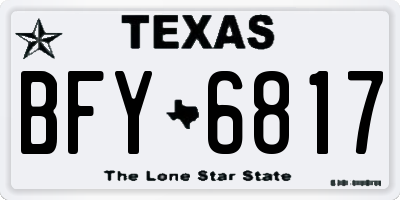 TX license plate BFY6817