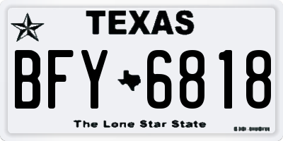 TX license plate BFY6818