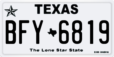 TX license plate BFY6819
