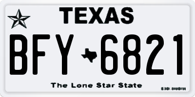 TX license plate BFY6821