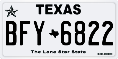 TX license plate BFY6822