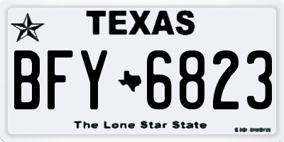 TX license plate BFY6823