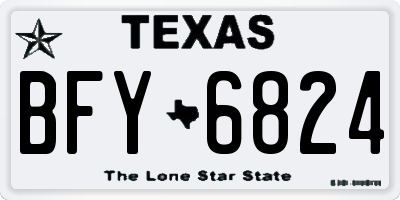 TX license plate BFY6824