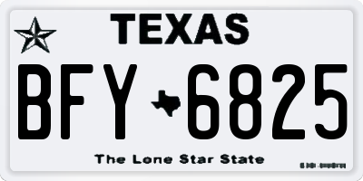 TX license plate BFY6825