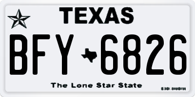 TX license plate BFY6826
