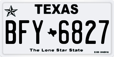 TX license plate BFY6827