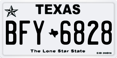 TX license plate BFY6828