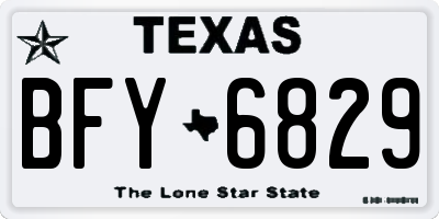 TX license plate BFY6829