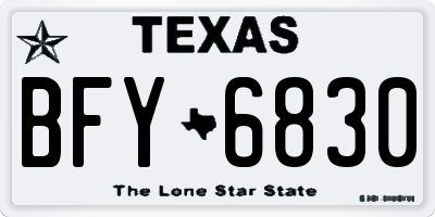 TX license plate BFY6830