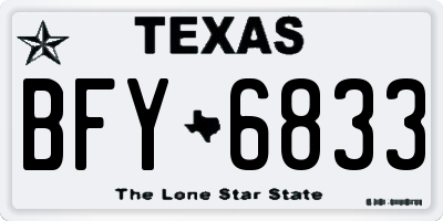 TX license plate BFY6833