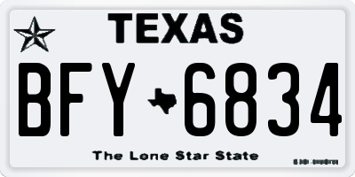 TX license plate BFY6834