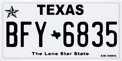 TX license plate BFY6835
