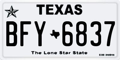 TX license plate BFY6837
