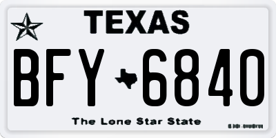TX license plate BFY6840