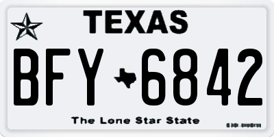 TX license plate BFY6842