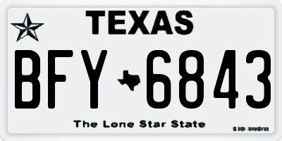 TX license plate BFY6843
