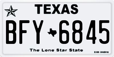 TX license plate BFY6845