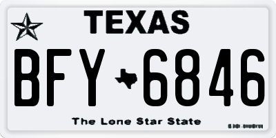 TX license plate BFY6846