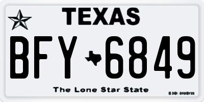 TX license plate BFY6849