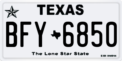 TX license plate BFY6850