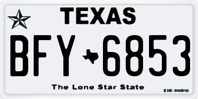 TX license plate BFY6853