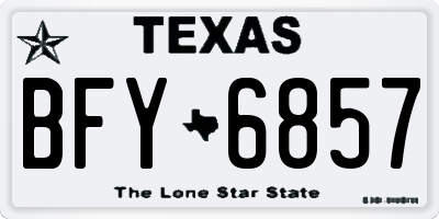 TX license plate BFY6857