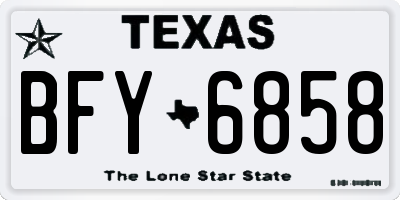 TX license plate BFY6858
