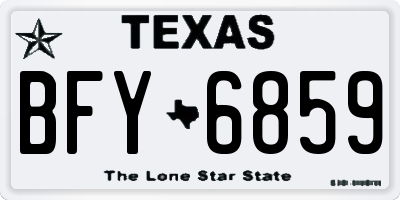 TX license plate BFY6859