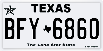 TX license plate BFY6860