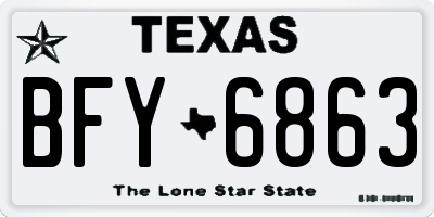 TX license plate BFY6863