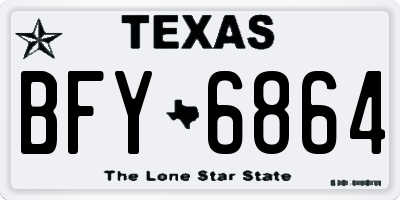 TX license plate BFY6864