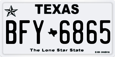 TX license plate BFY6865