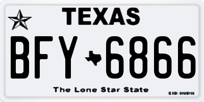 TX license plate BFY6866