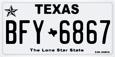 TX license plate BFY6867