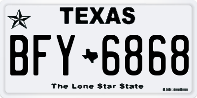 TX license plate BFY6868