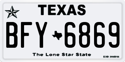 TX license plate BFY6869