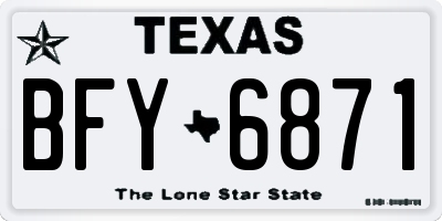 TX license plate BFY6871
